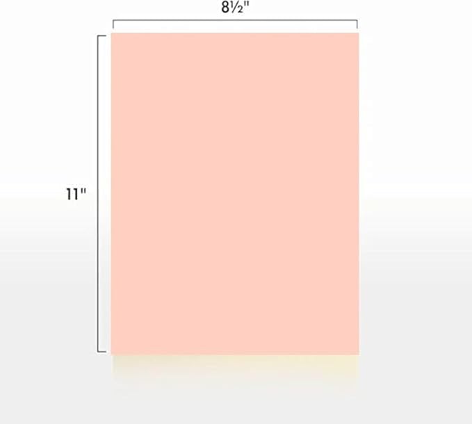 Colored Copy Printing And Writing Paper, 20 pound (75 GSM) 8.5" X 11", Letter Size, 500 Sheets Per Ream. (Peach)