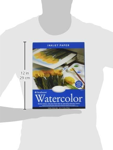 Strathmore Inkjet Watercolor Paper, 8.5x11 inches, 8 Sheets (115lb/245g) - Artist Paper for Adults and Students - Watercolors, Mixed Media, Markers and Art Journaling
