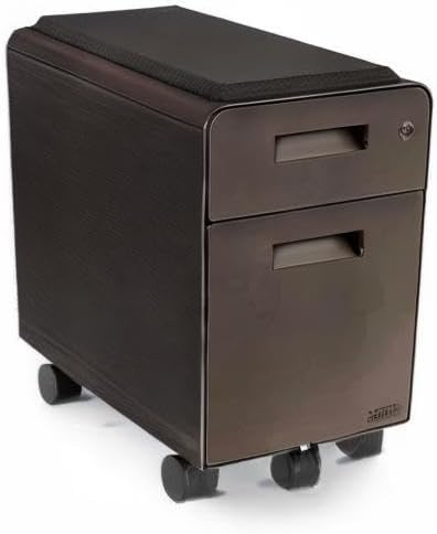 UPLIFTDESK Narrow 2-Drawer File Cabinet with Seat, Rolling (Industrial Style)