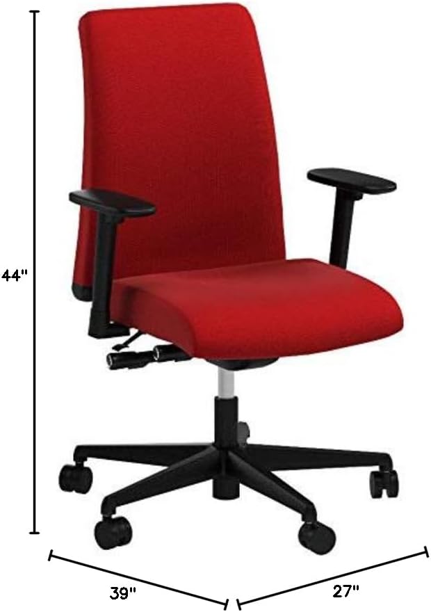 HON Ignition Series Mid-Back Work Chair - Upholstered Computer Chair for Office Desk, Poppy (HONIW104CU42)