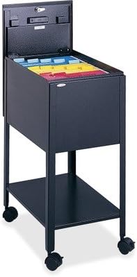 Safco Products 5361BL Standard Mobile Tub File with Lock, Letter Size, Black