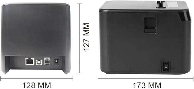 BISOFICE 80mm Receipt Printer ESC/POS Thermal Printer Desktop Direct Print USB+LAN Connection High Efficiency with Auto Cutter Large Paper Bin for Shipping Business Restaurant Kitchen Supermarket