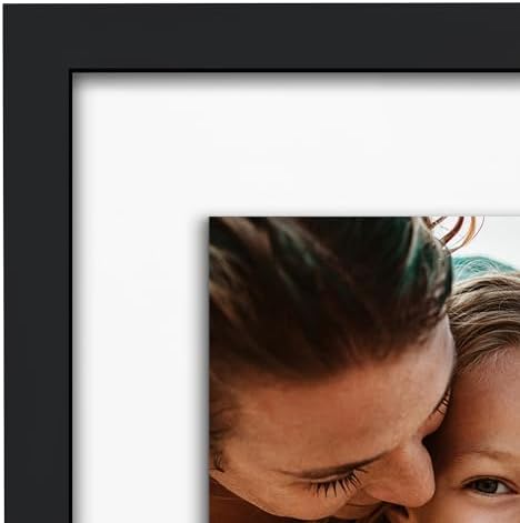 Americanflat 4x6 Collage Picture Frame with Shatter-Resistant Glass - Fits Three 4x6 Photos or use as One 9x17 Frame - Signature Collection - Collage Frames with Floating Effect - Black