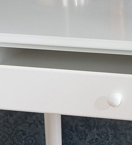 SEI Furniture Janice 2-Drawer Slim Profile Writing Desk, Crisp White