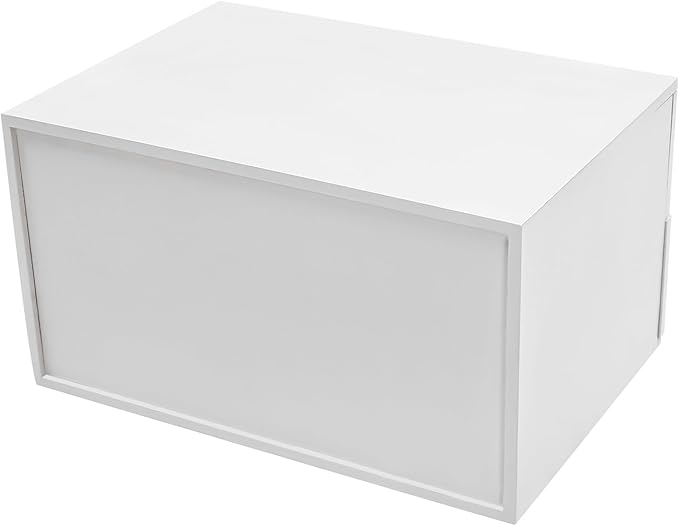 Wooden Desktop Organizer, 2 Drawers Tabletop Storage Box with Lock,Office Supplies A4 File Organizer,White