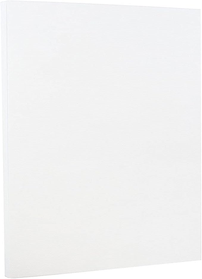 JAM PAPER Strathmore 80lb Cardstock - 8.5 x 11 Coverstock - 237 gsm - Bright White Laid - 50 Sheets/Pack