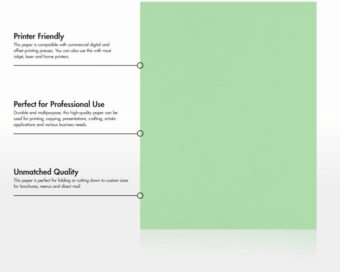 LUXPaper Custom Printed 8.5" x 11" Paper | Customizable Letterhead | Personalized Logo & Text | Letter Size | Pastel Green | 60lb. Text | 100 Qty