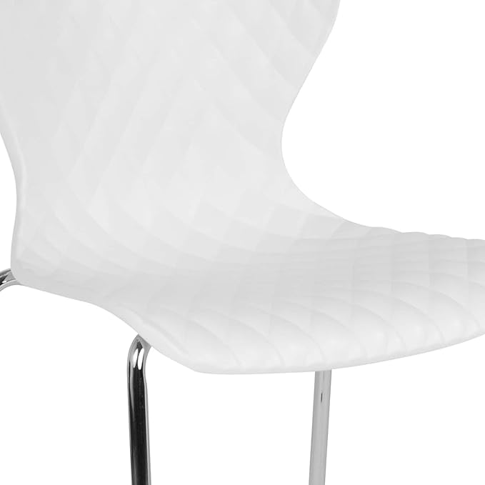 Flash Furniture 4 Pack Lowell Contemporary Design White Plastic Stack Chair