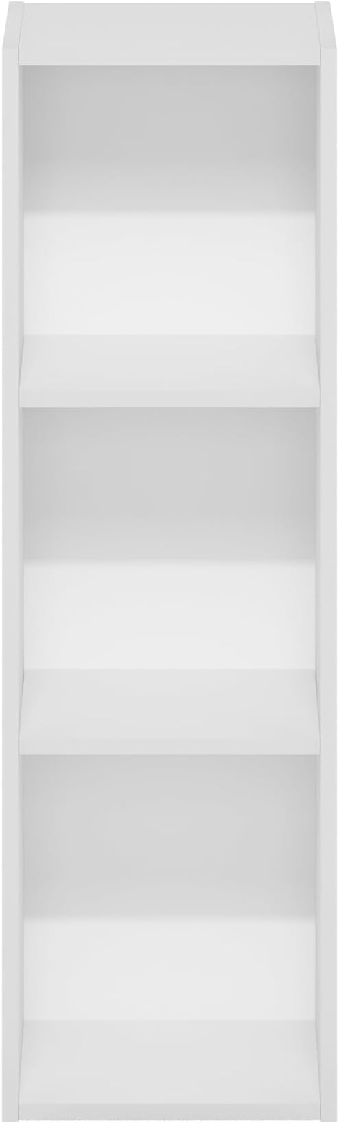 Furinno Fulda Book Shelf, 3-Tier Narrow Bookshelf, Bookcase with 10-in Width Storage Shelf, 9.3 x 9.8 x 31.5, for Living Room, Bedroom, Home Office, Plain White