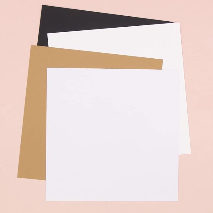 Craftelier - Cardstock Set | Pack of 24 Double-sided Cardstock for Cardmaking, Scrapbooking and Craft Projects | Different Sizes, Colours and Textures (Essentials, 12" x 12")