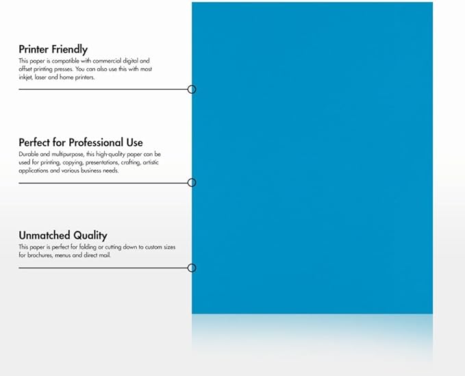 LUXPaper Custom Printed 8.5" x 11" Paper | Customizable Letterhead | Personalized Logo & Text | Letter Size | Pool Blue | 80lb. Text | 200 Qty