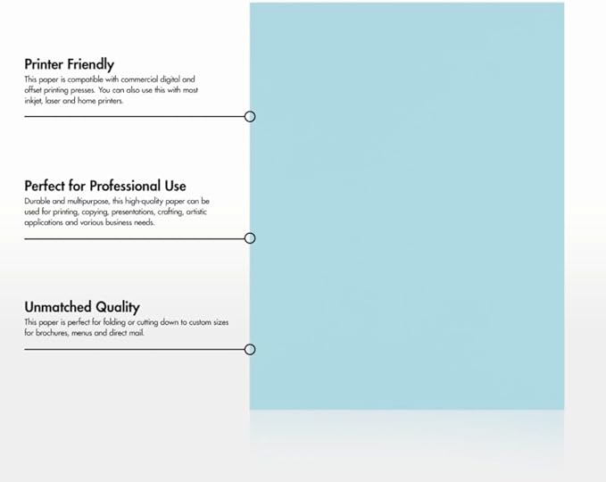 LUXPaper Custom Printed 8.5" x 11" Paper | Customizable Letterhead | Personalized Logo & Text | Letter Size | Pastel Blue | 60lb. Text | 100 Qty