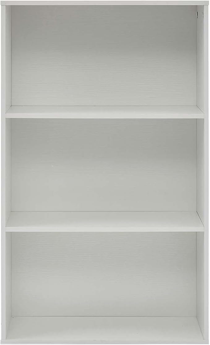 Tall Bookshelves, Office Storage Cabinets and Bookshelf, 3-Tier Wooden Bookcase with Storage, Floor Standing Display Cabinet Shelves for Living Room, Home Office, White