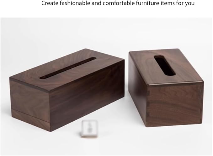 Stylish Tissue Box Wooden Cover Tissue Box Napkin Dispenser Holder Box and Rectangle Tissue Organizer for Vanity Desks Offices Bedroom Home Modern Tissue Box (Color : Brown, Size : C) (Brown C)