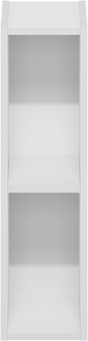 Furinno Fulda Book Shelf, 2-Tier Narrow Bookshelf, Bookcase with 6-in Width Storage Shelf, 9.3 x 5.9 x 21.2, for Living Room, Bedroom, Home Office, Plain White