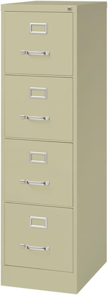 Pemberly Row Set of 3 4-Drawer Letter Width Vertical File Cabinet in Putty/Beige