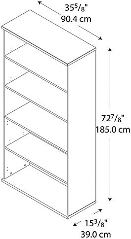 Bush Business Furniture Series C Tall 5 Shelf Bookcase in Mahogany, Large Storage and Display Bookshelf for Home or Professional Office