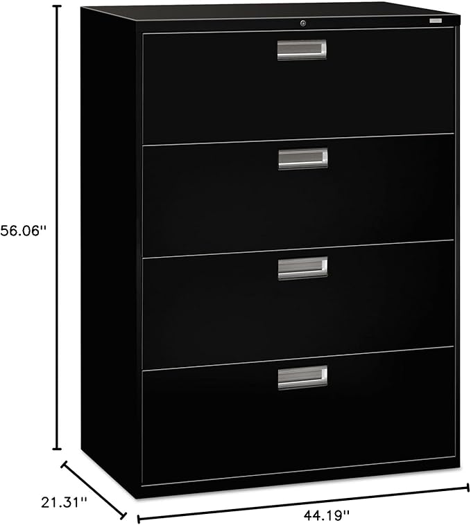 600 Series 4-Drawer File Finish: Black