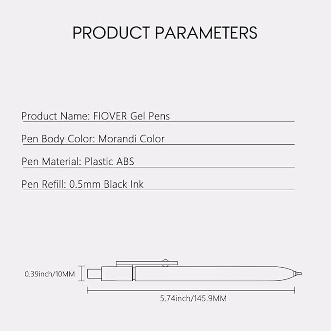 FIOVER 5pcs Gel Pens Quick Dry Ink Pens Fine Point Premium Retractable Rolling Ball Gel Pens Black Ink Smooth Writing for School Office Home (Pack of 2)