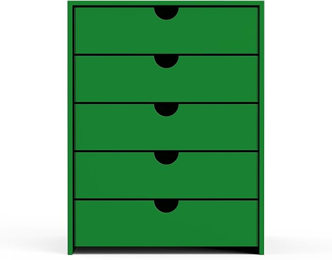 Modern Steel 5-Drawer File Cabinet For Desk, Document Storage Box, Office Desktop Filing Organizer, Drawer Organizer, desk caddy (Green)