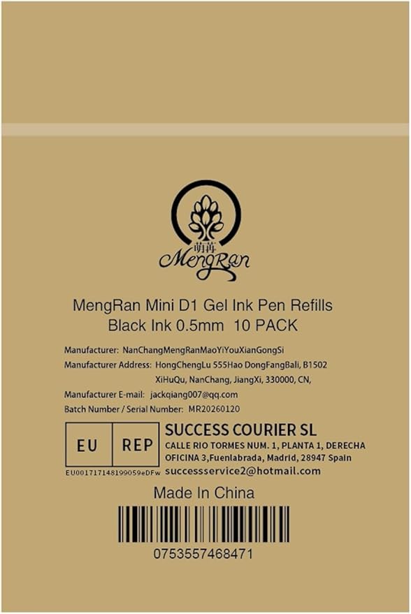 MengRan Mini D1 Gel Ink Pen Refills for Twist Pens, Compatible with Swarovski Pen Refills (Gel Ink-10Pcs-Black Ink)
