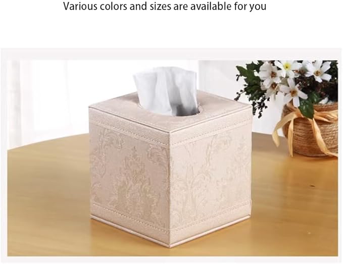Stylish Tissue Box Leather Paper Roll Holder FashionTissue Organizer and Durable Tissue Box for Bathroom Vanity Desks Offices Bedroom Home Modern Tissue Box (Color : Black A) (Black)