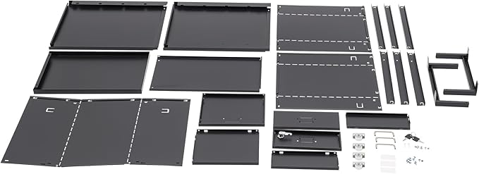 3 Drawer File Cabinet with Lock Vertical Filing Storage Cabinet Home Office Metal Vertical File Cabinets for Letter Legal A4 File Size, Assembly Required (Black, 3 Drawer)