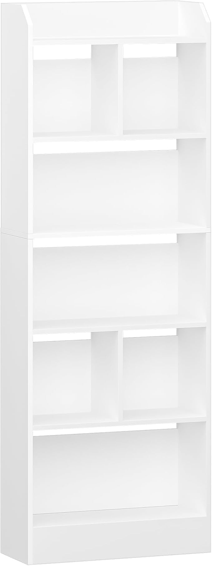 Bookshelf, Bookcase with Storage, 6-Tier Open Tall Bookshelves, Floor Display Shelves, for Living Room, Home Office, Bedroom, Modern Style, White BC11103X