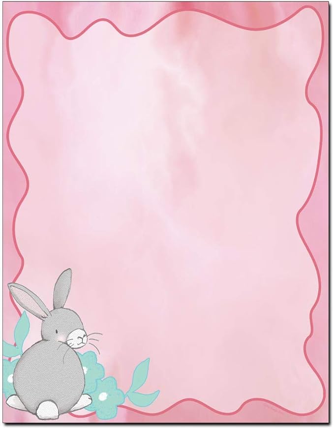 Pastel Bunny Easter Letterhead Laser & Inkjet Printer Paper (25 Sheets)