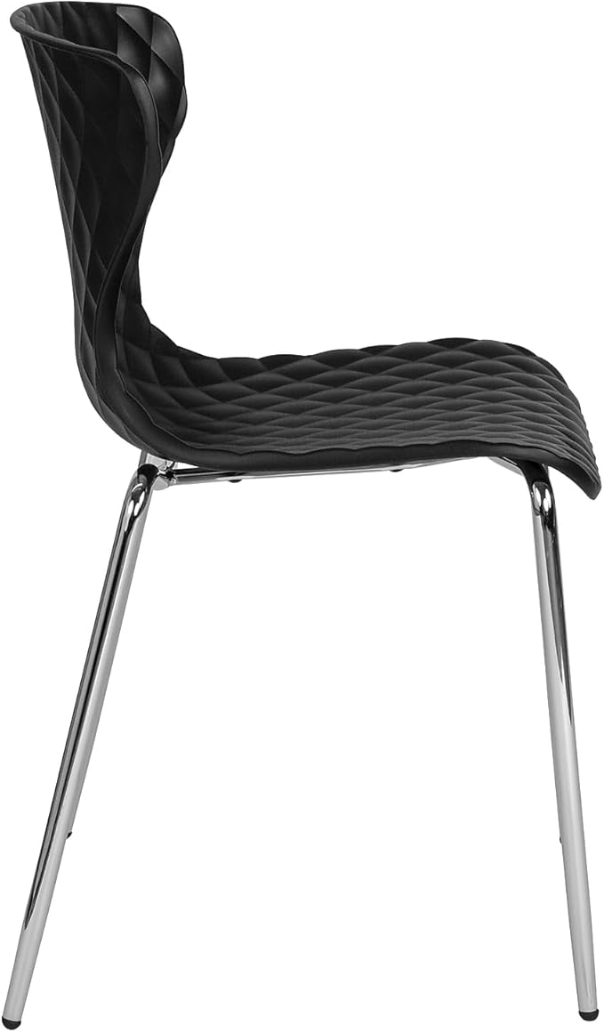 Flash Furniture Lowell Contemporary Design Black Plastic Stack Chair