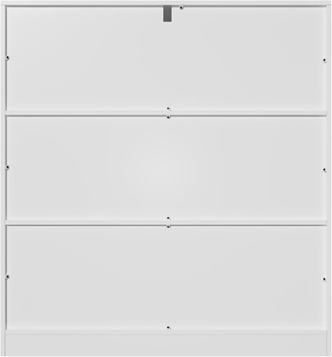 9-Cube Wooden Bookshelf with Base,3-Tier Freestanding Open Storage Organizer,Multi-Functional Bookcase for Living Room,Bedroom,Study and Office (White, 9-Cube)