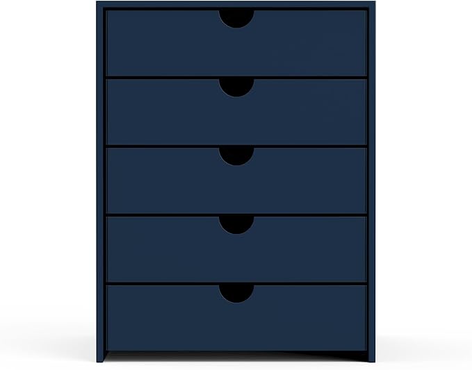 Modern Steel 5-Drawer File Cabinet For Desk, Document Storage Box, Office Desktop Filing Organizer, Drawer Organizer, desk caddy (Navy Blue)