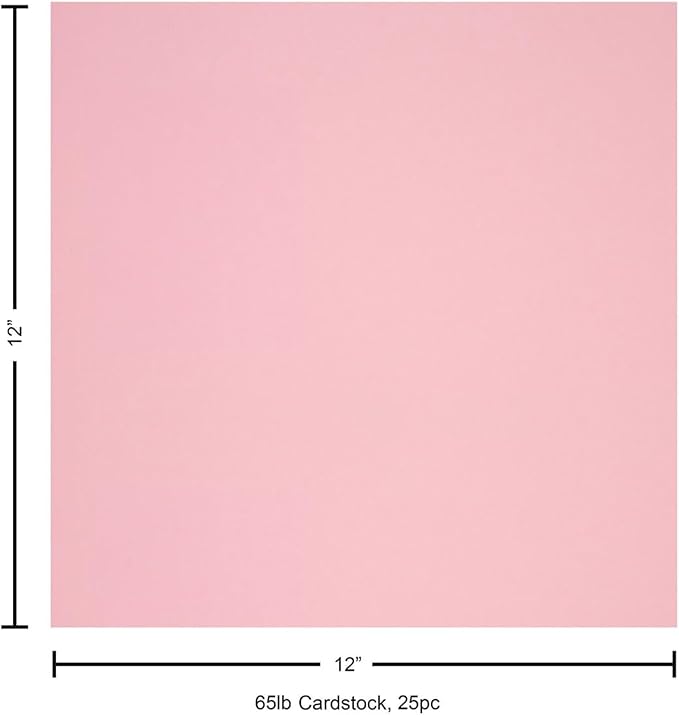 PA Paper Accents Smooth Cardstock 12" x 12" Mauve Ice, 65lb colored cardstock paper for card making, scrapbooking, printing, quilling and crafts, 25 piece pack