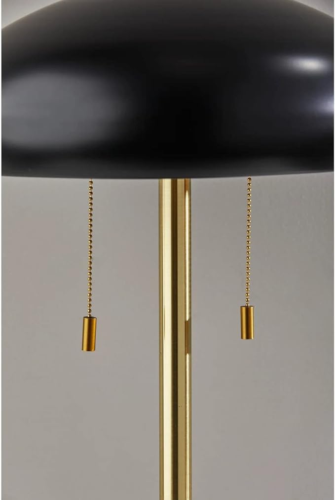 Adesso Floor Lamp with Black and Antique Brass Finishes – Bedroom, Home Office Lighting or Living Room Decor, 63.5” Tall