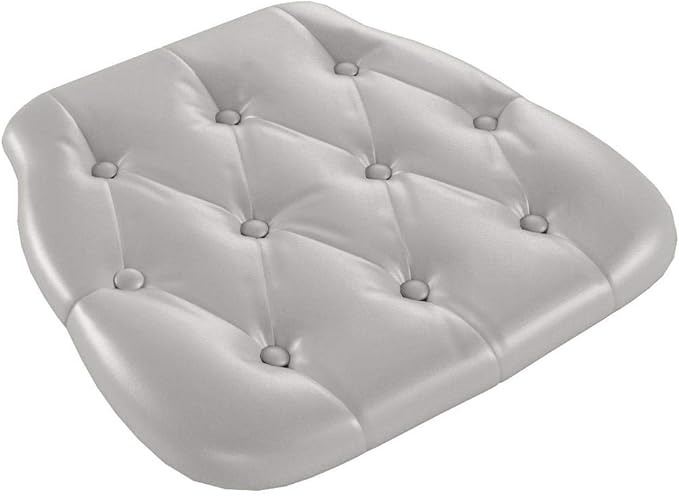 Flash Furniture Hard Silver Tufted Vinyl Chiavari Chair Cushion