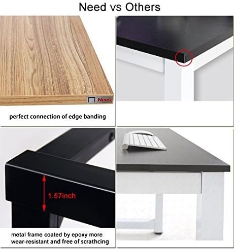 SogesHome 47 inches Modern Simple Computer Desk, Gaming Table PC Desk Coner Computer Table Study Writing Table Workstation, for Home Office Use, Black