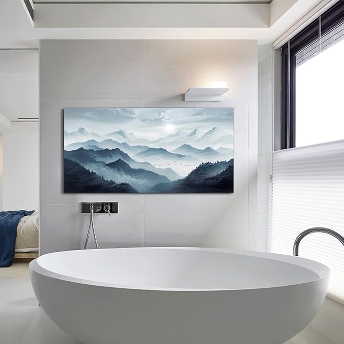 Lapremoly Large Canvas Wall Art For Living Room Wall Decorations For Office Bedroom Wall Decor Frame Pictures Artwork Home Decor Abstract Mountain Landscape Wall Painting Poster Hotel Decor 24"X48"