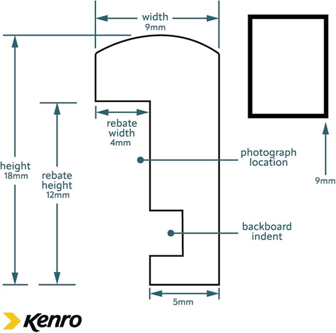 Kenro Frisco Series Black Photo Frame 10x10 Inch / 25x25cm Freestanding or Wall Hanging with Glass Front – FR2525B