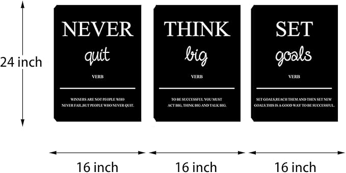 Motivational Canvas Wall Art for Office Inspirational Poster Print Art Wall Decor Framed Painting Picture Artwork for Men Women Office Home Bedroom Living Room Decoration Ready to Hang (48”Wx24”H)