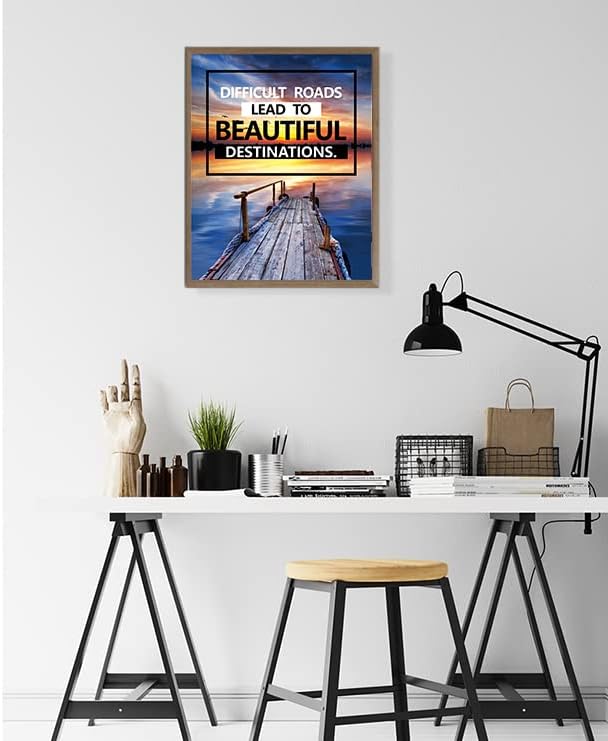 SGGYEFOK Motivational Wall Art Decoration Painting | 6-pack 8 x 10 inches, Suitable for Library, School, Gym,Office, Living Room deco(Frameless) 1