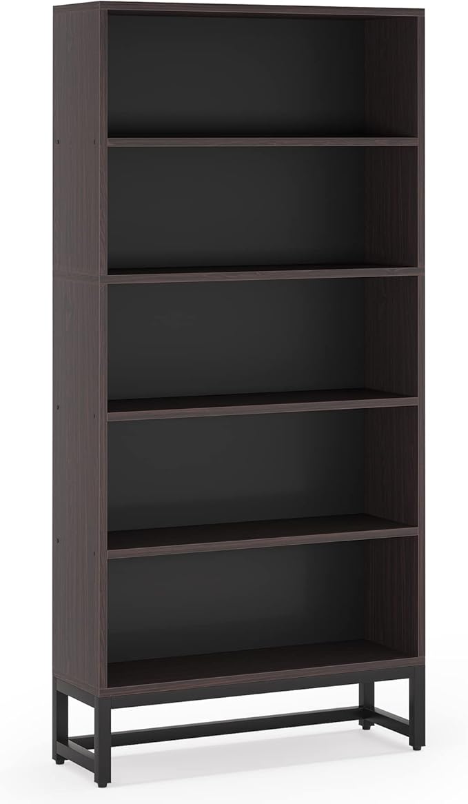 70.8 Inch Tall Bookcase and Bookshelf with Closed Back Shelf, 5-Tier Large Bookcases Organizer with Storage Shelves, Heavy Duty Free-Standing Library Bookcases Shelving Unit for Living Room, Bedroom