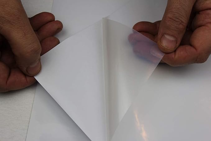 PPD Premium Printable Vinyl Sticker Paper for Inkjet Printer - 14 Sheets Semi-Transparent Sticker Paper 8.5 x 11 - Self-Adhesive, Tear Resistant, Instant Dry - PPD-39F-14