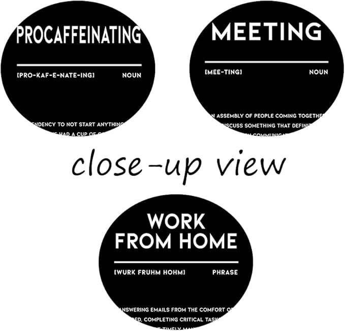 3 Piece Inspirational Canvas Wall Art, Quotes "Procaffeinating - Meeting - Work From Home" Motivational Print Pictures, Triptych Entrepreneur Poster Framed Artwork for Men Women Room Decor(48"Wx24" H)