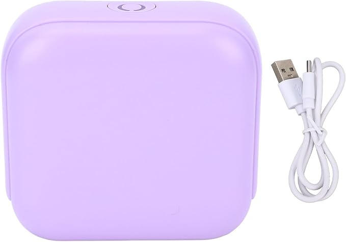 WALFRONT Thermal Label Printer Portable Inkless Label Printer for Home School Office, 203 DPI High Resolution Compact Design 1200mAh Battery (Violet)