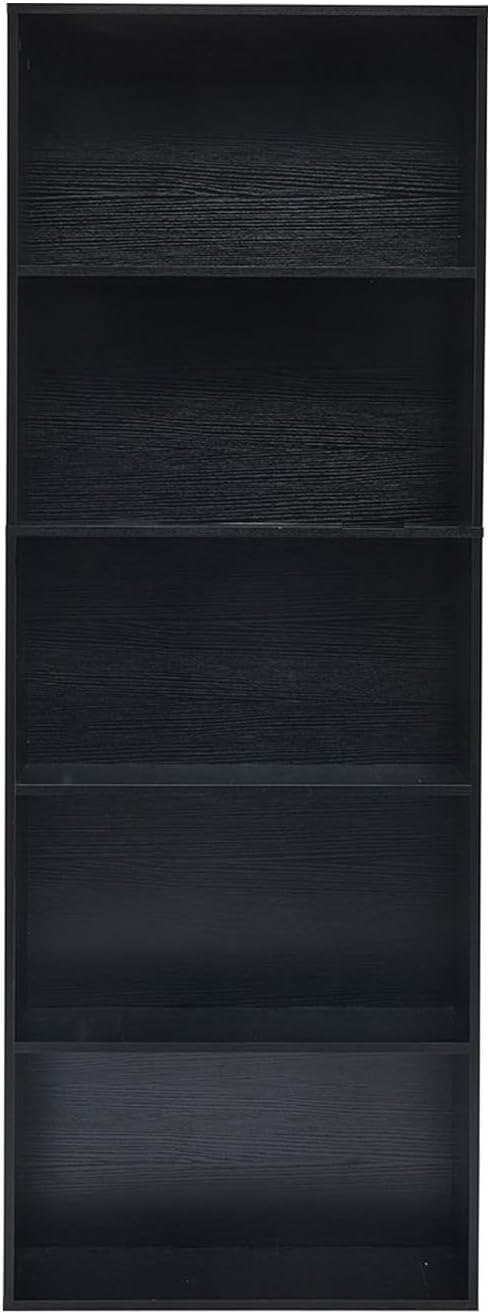 Bookshelves and Bookcases,5-Tier Open Storage Shelf, Floor Standing Display Storage Shelves for Home Office, Living Room, Bedroom, Black