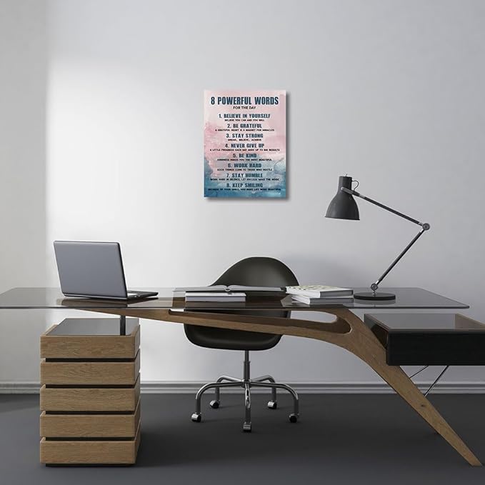 8 Rules Of Life Canvas Decoration Painting, Inspirational Motto Canvas Wall Art, Inspirational Phrase Wall Art,Office Decor paintings ,Suitable For Office, School, Library,Home,Workplace ,Bedroom