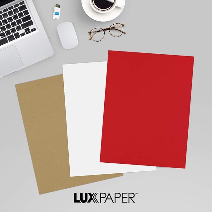 LUXPaper 8.5" x 11" Paper | Letter Size | Ruby Red | 80lb. Text | 250 Qty