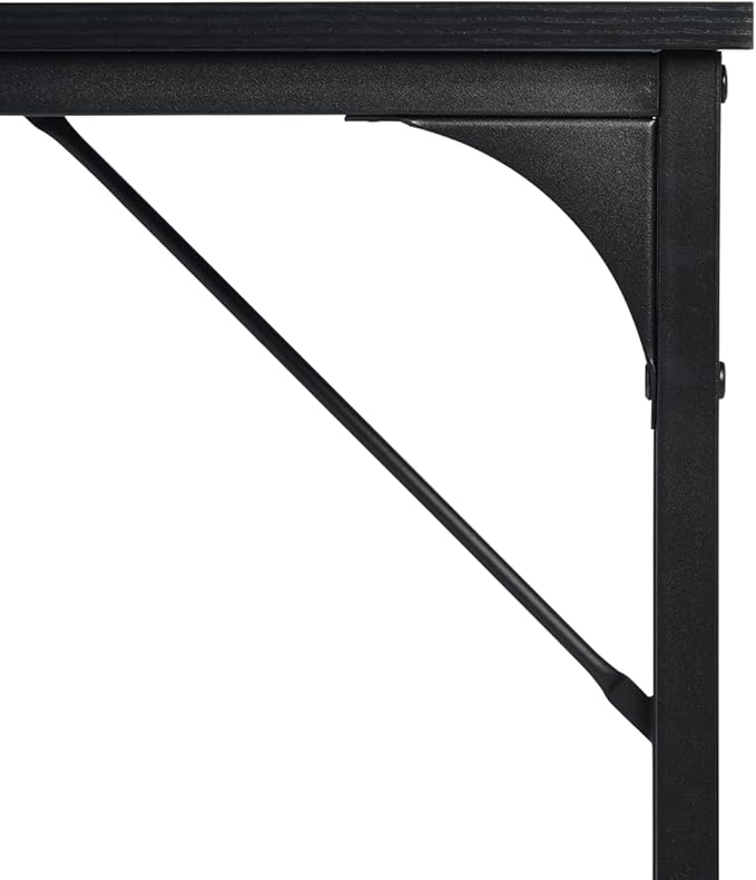 Homy Casa Inc 47 inch Study Storage Bag Space Saving for Home Office, Modern Simple Style PC Metal Frame Computer Desk, Writing Table, Black, White