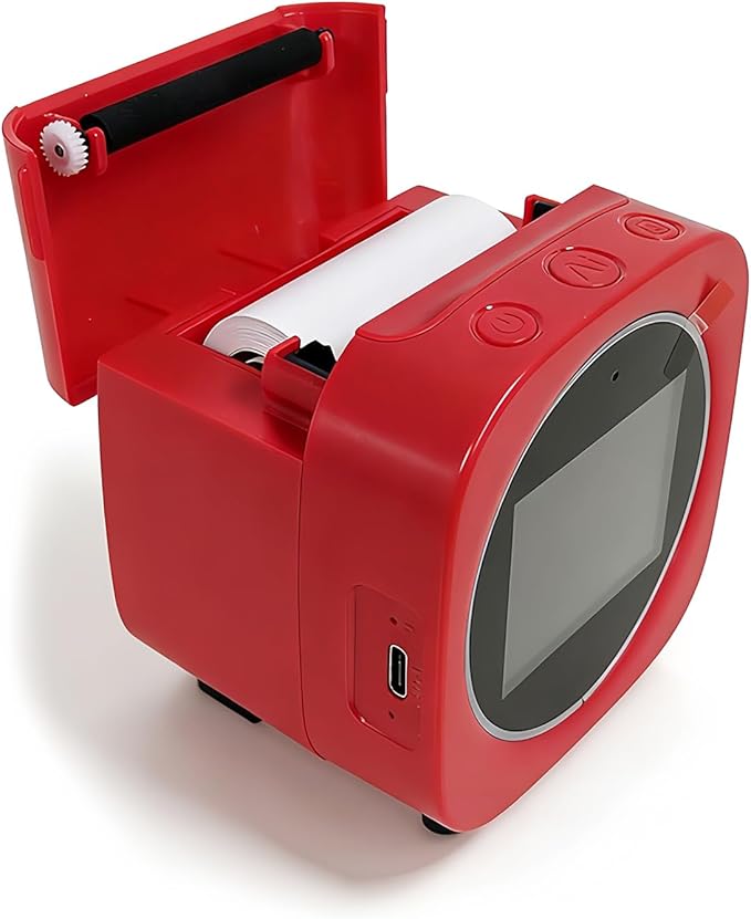 AI Sticker Box Printer, AI Voice Stickerbox Printer Maker Mini Thermal Label Printer With Display, Smart Inkless Portable Sticker Maker For Home, Office Study Diy Projects With Rolls Paper (Red)