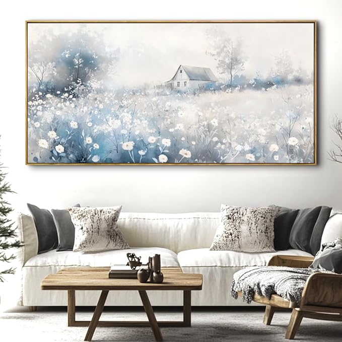 landscape Abstract Wall Art For Living Room Large Size Framed Canvas Wall Art Abstract Wall Decor Abstract Art Paintings Modern Artwork Decor for Bedroom Bathroom 48x24in